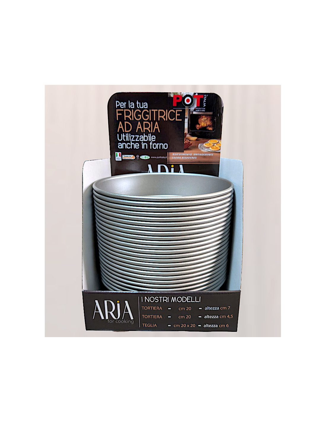 TORTIERA TONDA 20CM H4,5CM PER FRIGGITRICE AD ARIA