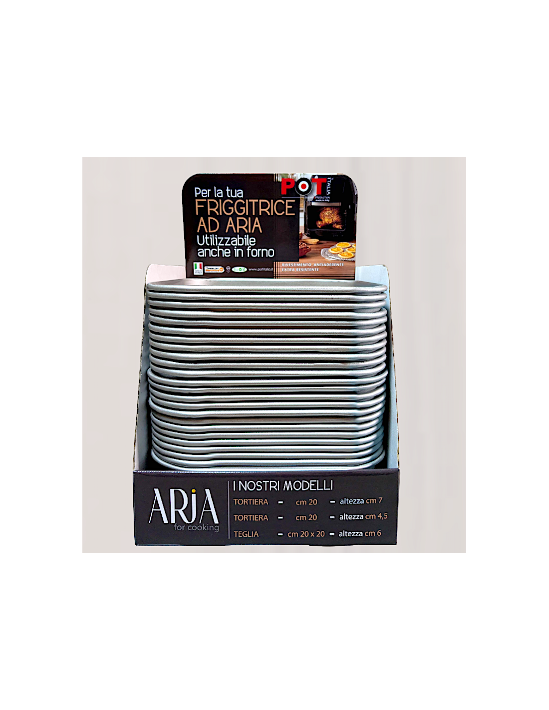 TEGLIA QUADRA 20X20CM H6CM PER FRIGGITRICE AD ARIA