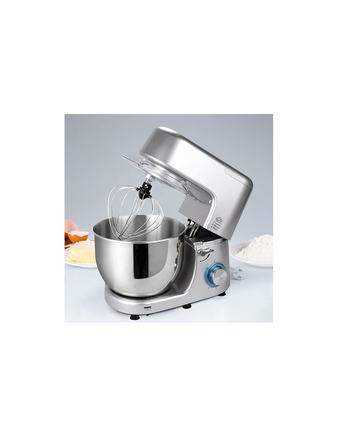 IMPASTATRICI: vendita online Impastatrice planetaria DCG, 8 litri, 1400W, 6 velocità, acciaio inox, con fruste e gancio, MiTA...