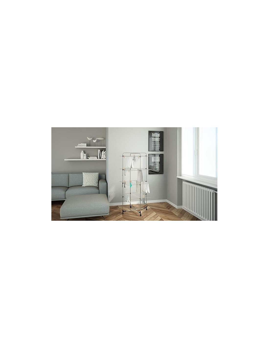 STENDI FERRO: vendita online Stendibiancheria a torre, 4 piani, 40 metri, acciaio antiruggine, con ruote, 70x156x70 cm, Colom...