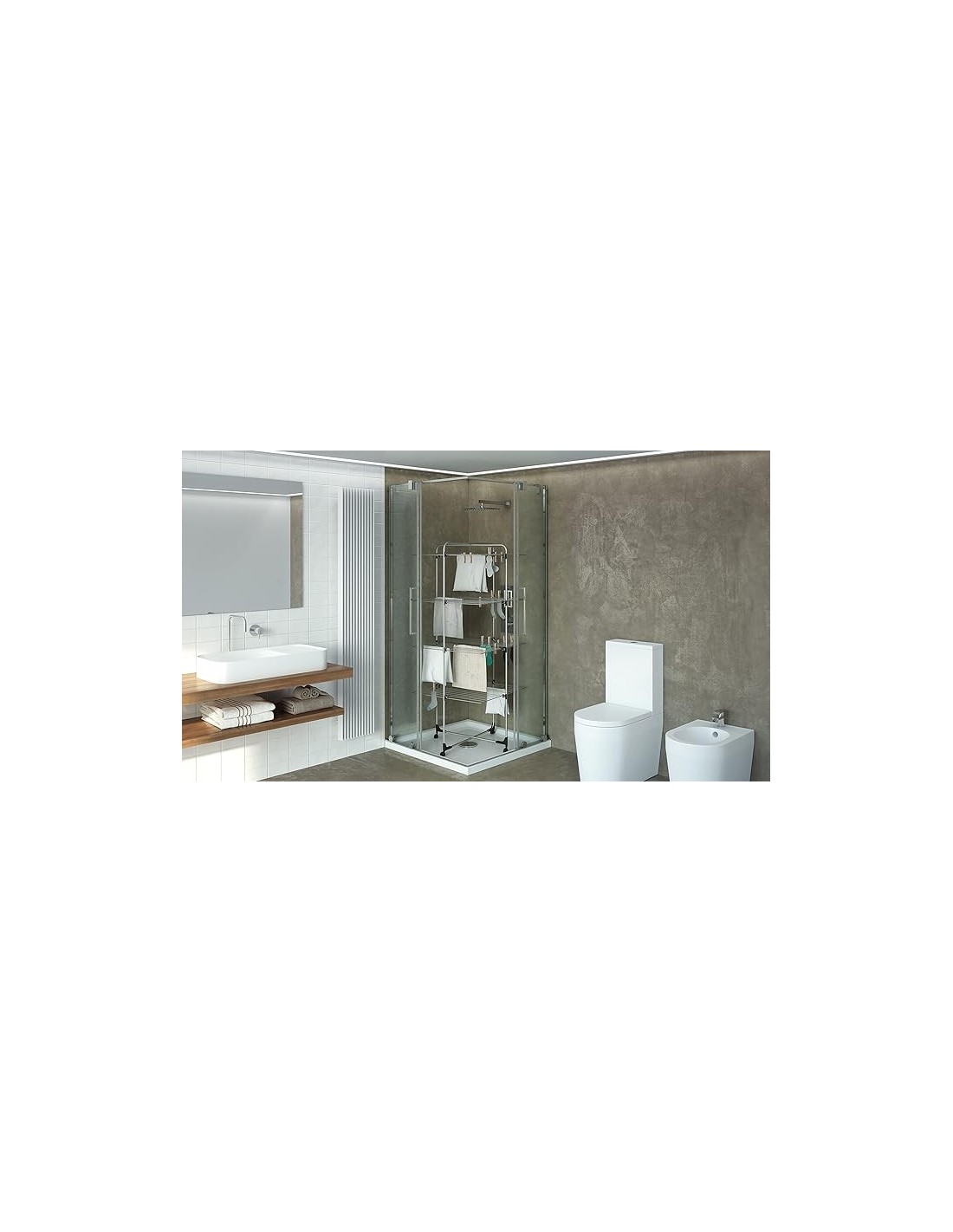 STENDI FERRO: vendita online Stendibiancheria a torre, 4 piani, 40 metri, acciaio antiruggine, con ruote, 70x156x70 cm, Colom...