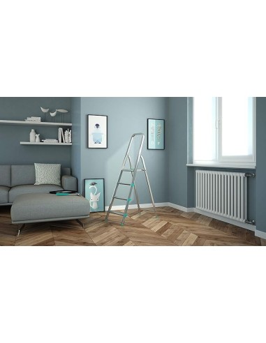 SCALE ALLUMINIO: vendita online Scala LIBELLULA, alluminio, 4 gradini, antiscivolo, maniglione di sicurezza, silver, Made in ...