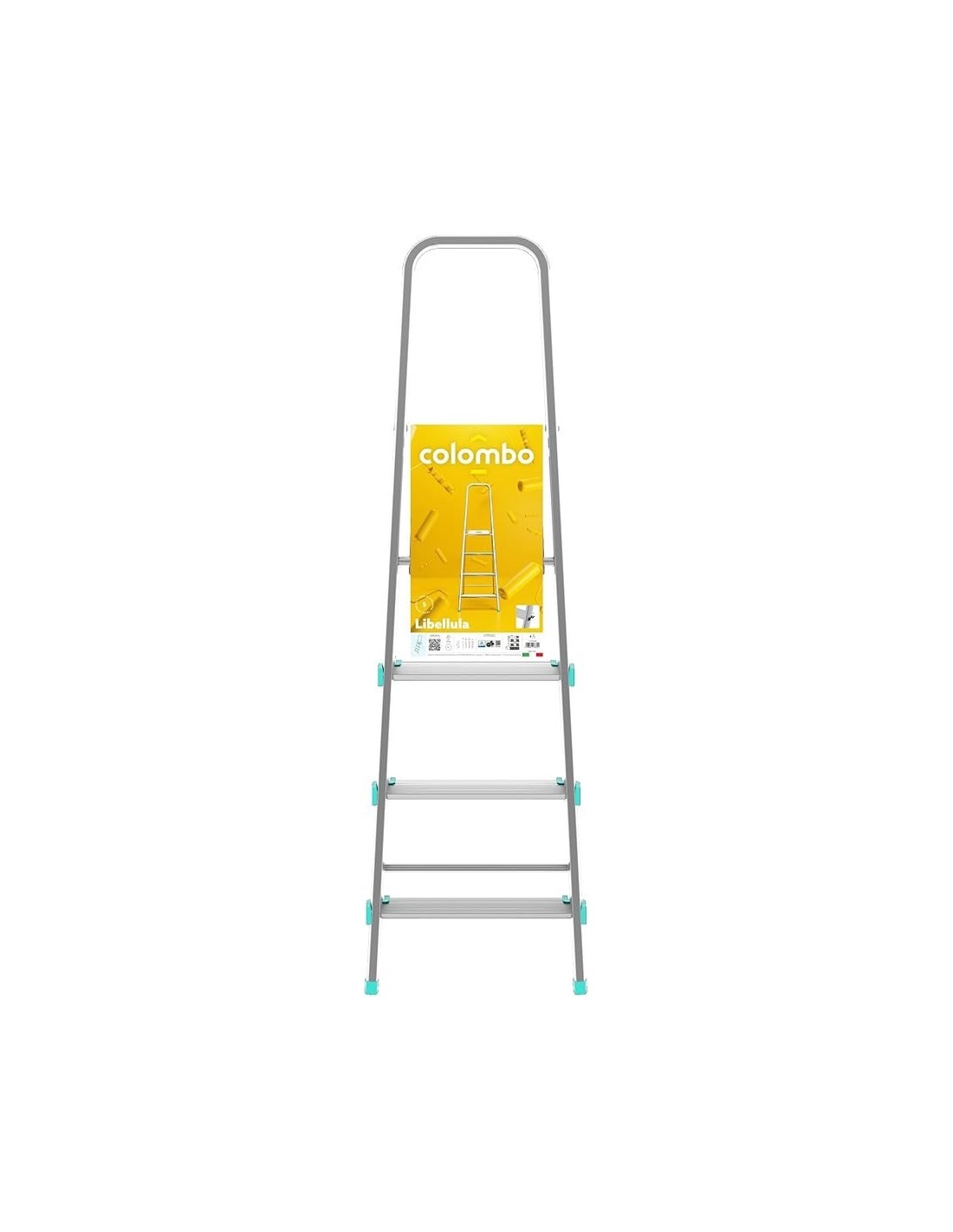 SCALE ALLUMINIO: vendita online Scala LIBELLULA, alluminio, 4 gradini, antiscivolo, maniglione di sicurezza, silver, Made in ...