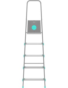SCALE ALLUMINIO: vendita online Scala LIBELLULA, alluminio, 5 gradini, 9 cm profondità gradini, compatta, maniglione, Made in...