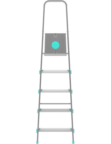 SCALE ALLUMINIO: vendita online Scala LIBELLULA, alluminio, 5 gradini, 9 cm profondità gradini, compatta, maniglione, Made in...