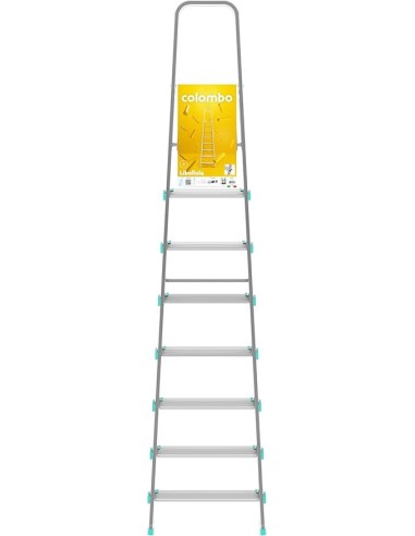 SCALE ALLUMINIO: vendita online Scala alluminio, 8 gradini, portata 150 kg, antiscivolo, maniglione sicurezza, 56x140x233 cm,...