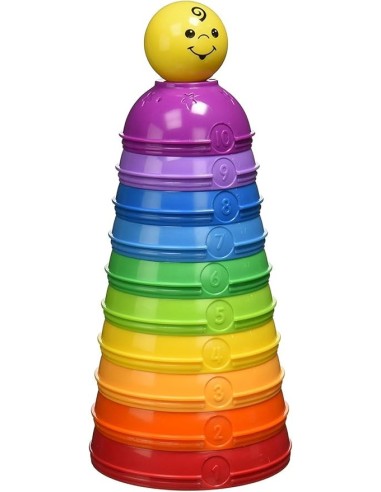 FISHER-PRICE W4472, SCODELLE TRASFORMELLE, GIOCATTOLO IMPILABILE, CLASSICO 6-36 MESI, MULTICOLORE