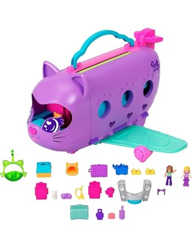 POLLY POCKET HWP19, AEREO GATTINO, GIOCATTOLO PORTATILE, SET MINI PLAYSET