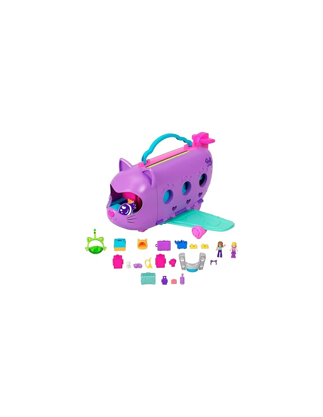 POLLY POCKET HWP19, AEREO GATTINO, GIOCATTOLO PORTATILE, SET MINI PLAYSET