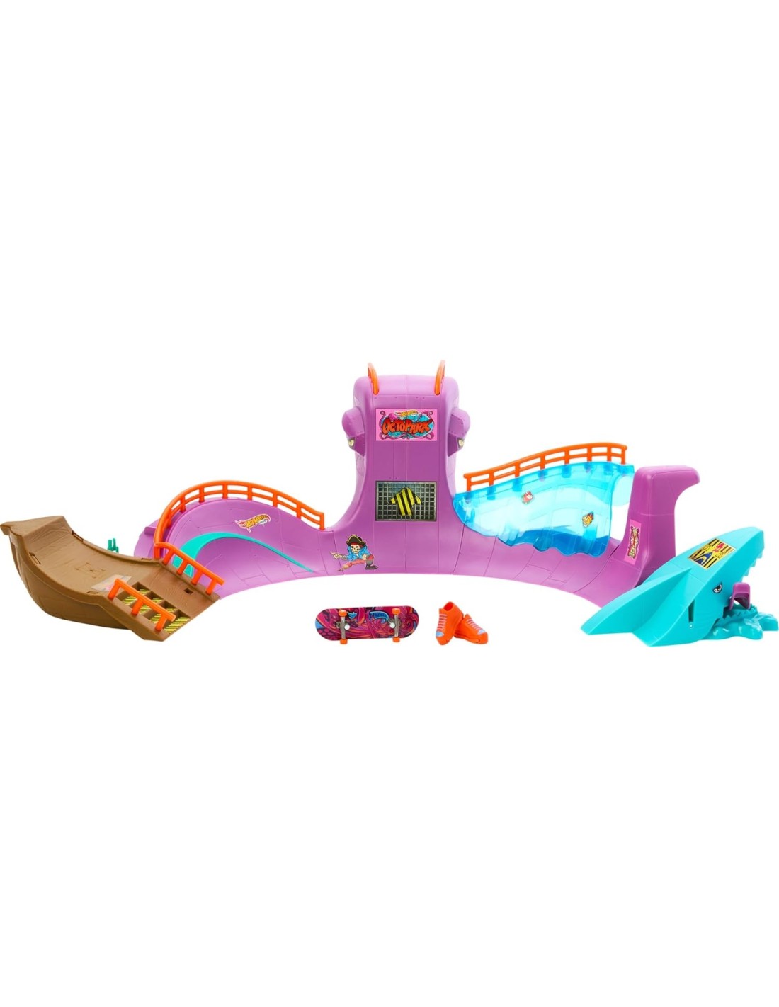 HOT WHEELS, HMK01, SKATE OCTOPARK, SET GIOCO, PISTA SKATE, ACCESSORI INCLUSI