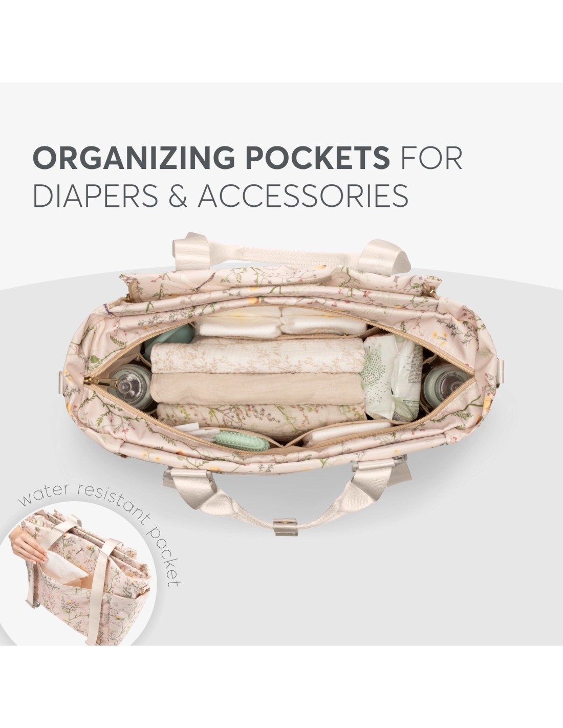 Florence Secret Garden Beige – Borsa mamma multifunzione | shopincasa.it
