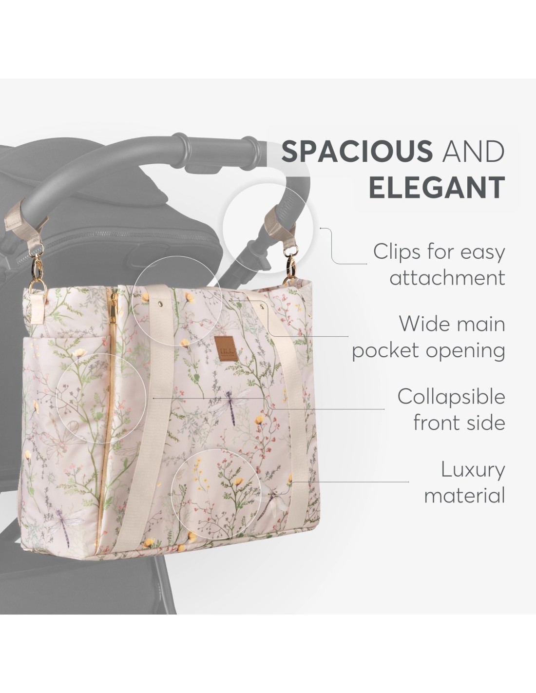 Florence Secret Garden Beige – Borsa mamma multifunzione | shopincasa.it