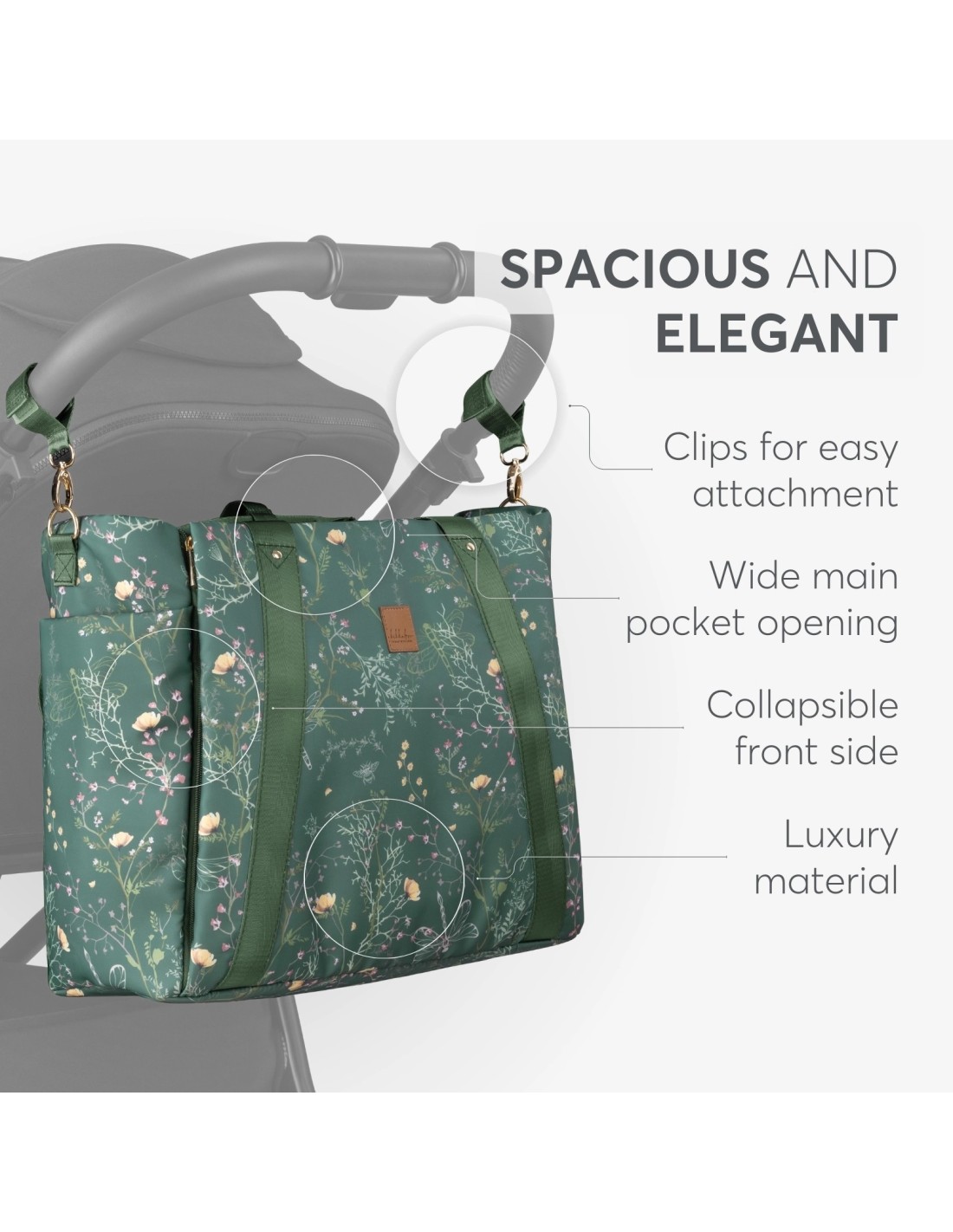 Florence Secret Garden Green – Borsa mamma multifunzione | shopincasa.it