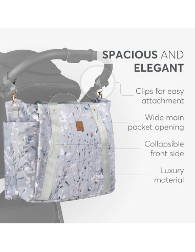Florence Dreamy Fields Grey – Borsa mamma elegante e completa | shopincasa.it