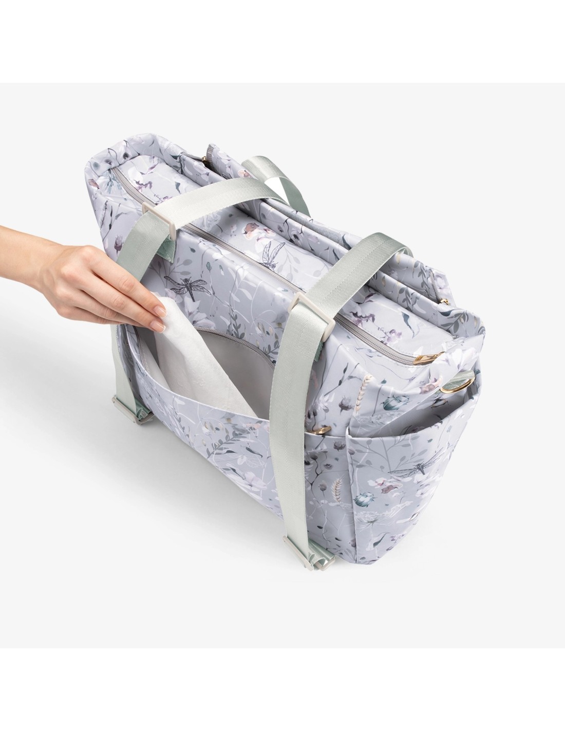 Florence Dreamy Fields Grey – Borsa mamma elegante e completa | shopincasa.it