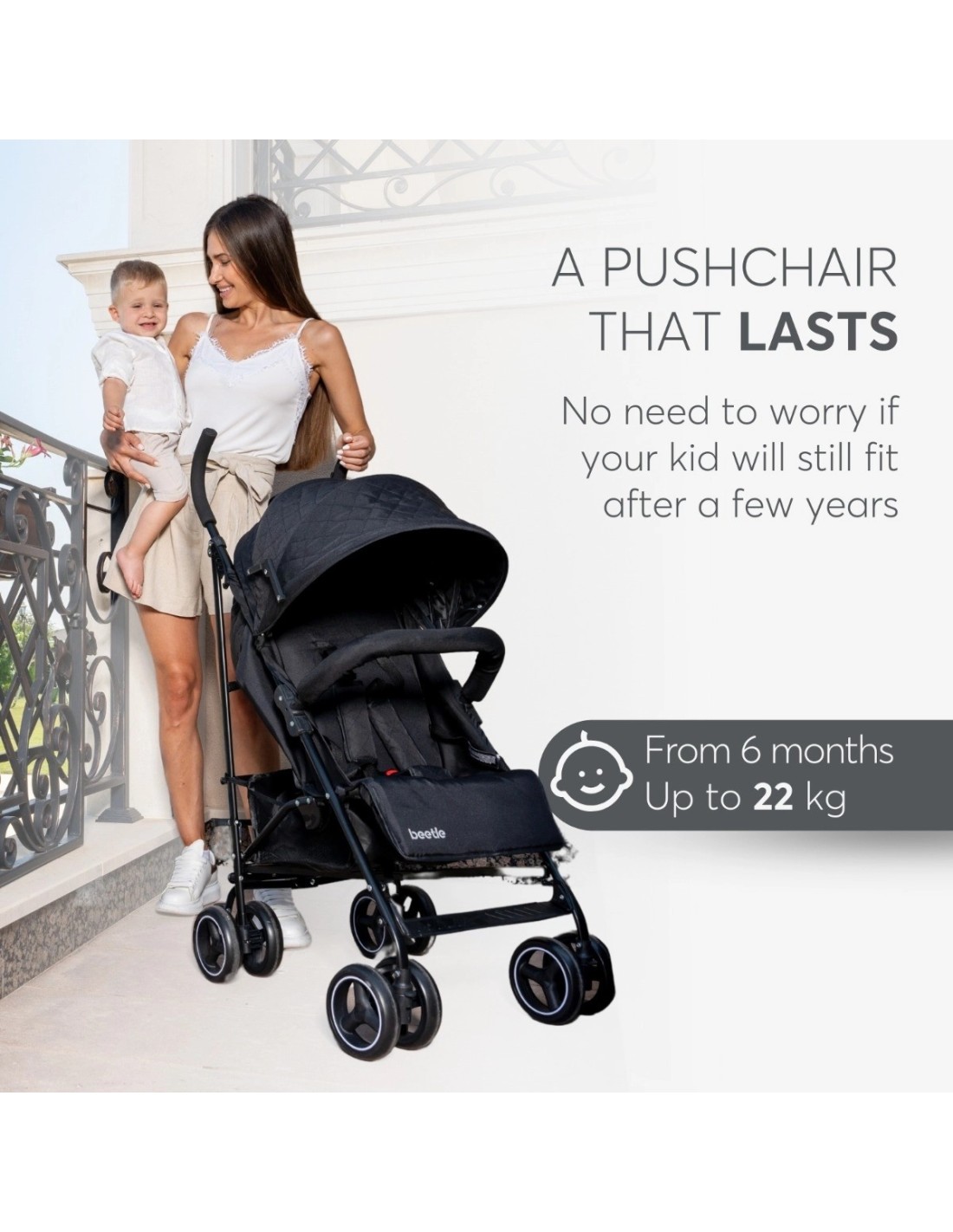 Beetle Grey – Passeggino leggero e maneggevole | shopincasa.it