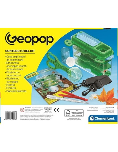 CLEMENTONI, GEОPOP, 19428, IL MONDO DEGLI INSETTI, GIOCO SCIENTIFICO, KIT EDUCATIVO, BAMBINI 10+ ANNI
