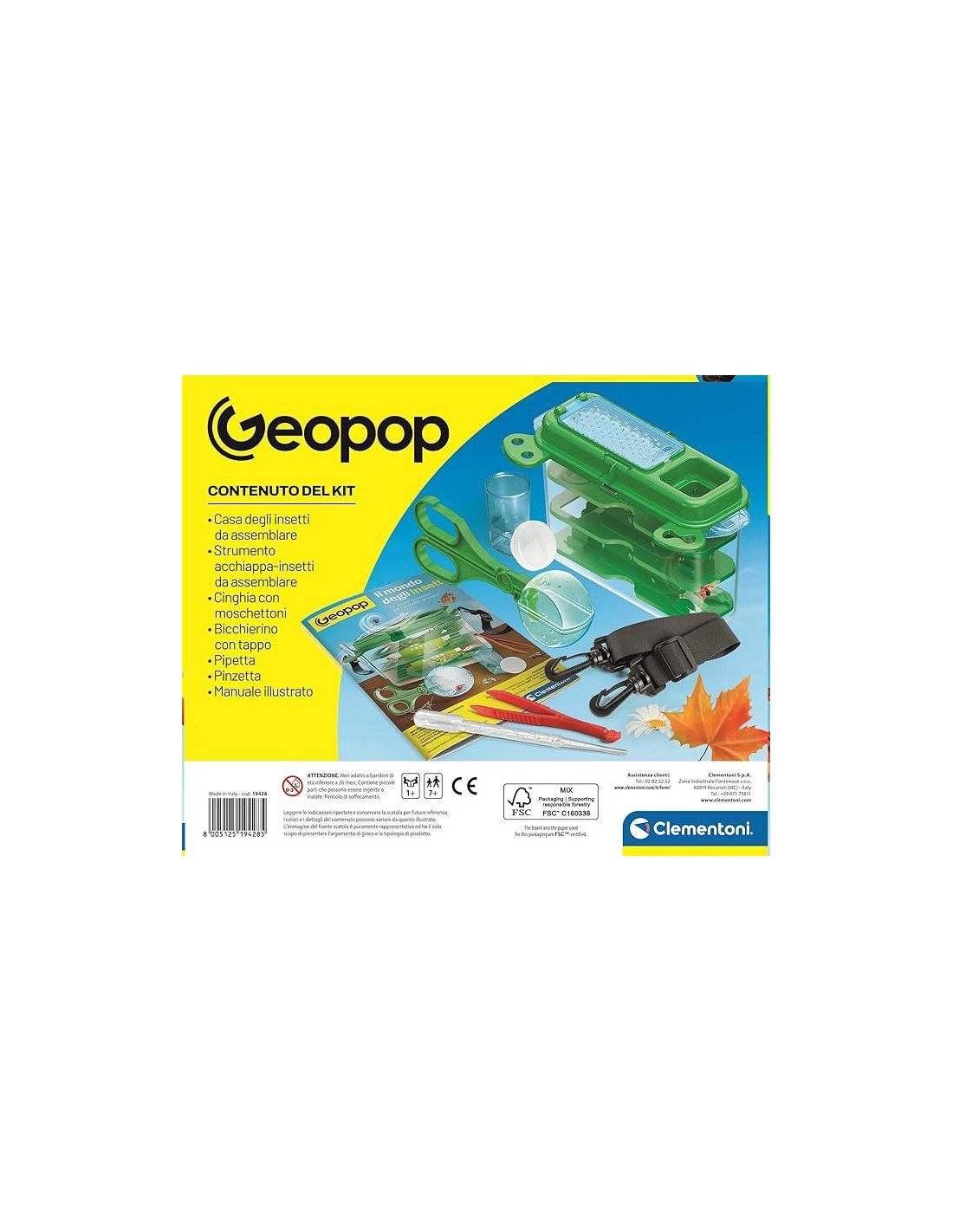 CLEMENTONI, GEОPOP, 19428, IL MONDO DEGLI INSETTI, GIOCO SCIENTIFICO, KIT EDUCATIVO, BAMBINI 10+ ANNI