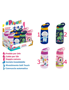 PRESCOLARI: vendita online Borraccia Termica in alluminio 400ML Playtoy, per bambini, assortiti in offerta