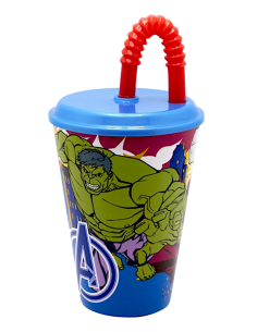 bicchiere avengers con cannuccia 430ml bambini shopincasa.it