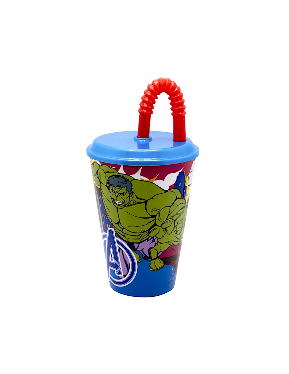 bicchiere avengers con cannuccia 430ml bambini shopincasa.it