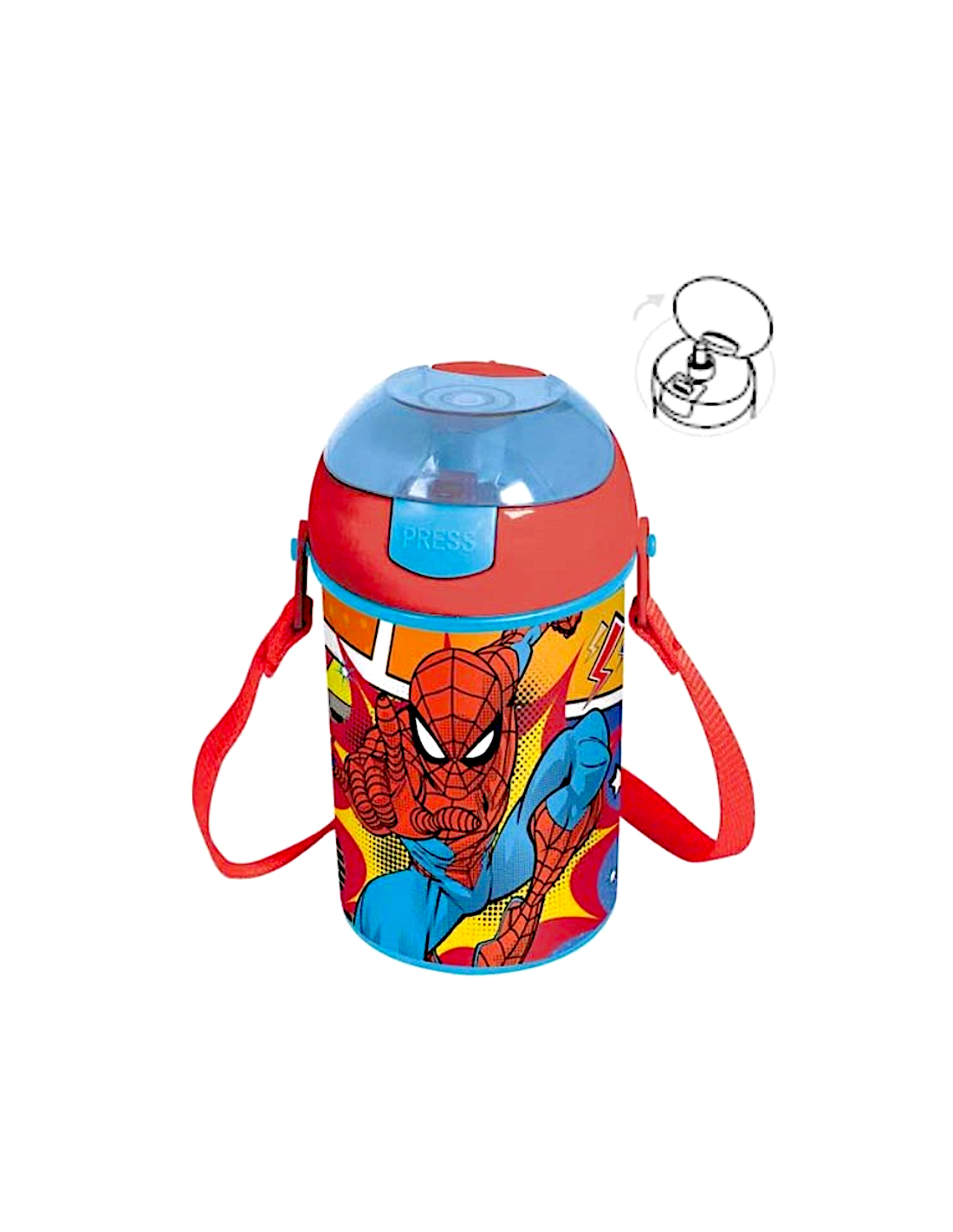 borraccia spiderman pop-up 450ml bambini shopincasa.it