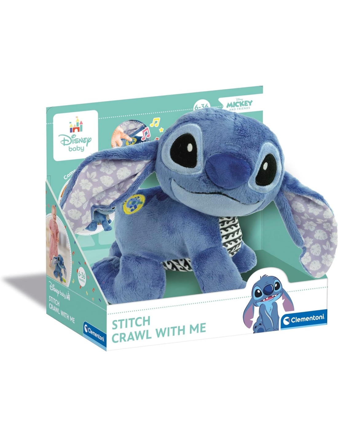 INFANZIA: vendita online Peluche Interattivo Disney Baby Stitch Gattona con Me – Gioco Educativo 6-36 Mesi in offerta