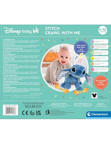 INFANZIA: vendita online Peluche Interattivo Disney Baby Stitch Gattona con Me – Gioco Educativo 6-36 Mesi in offerta