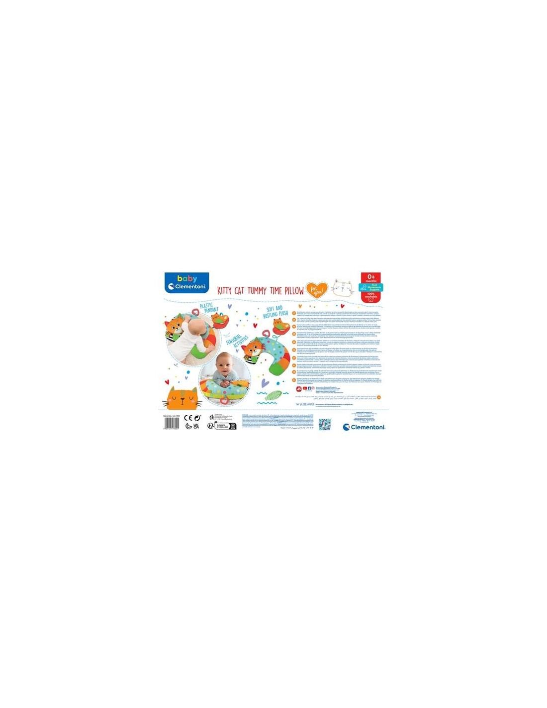 INFANZIA: vendita online Cuscino Tummy Time per Neonati con Giochi Sensoriali – Cuore Mordicchioso e Gattino Frusciante in of...