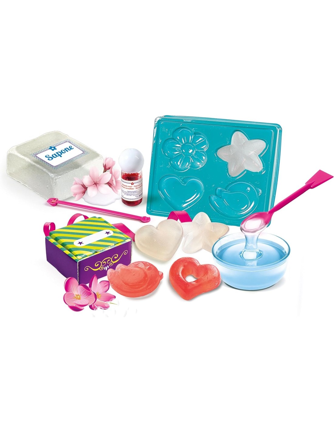 PRESCOLARI: vendita online Laboratorio Cosmetico Clementoni per Bambine – Crea Saponette Profumate e Colorate dai 8 Anni in o...