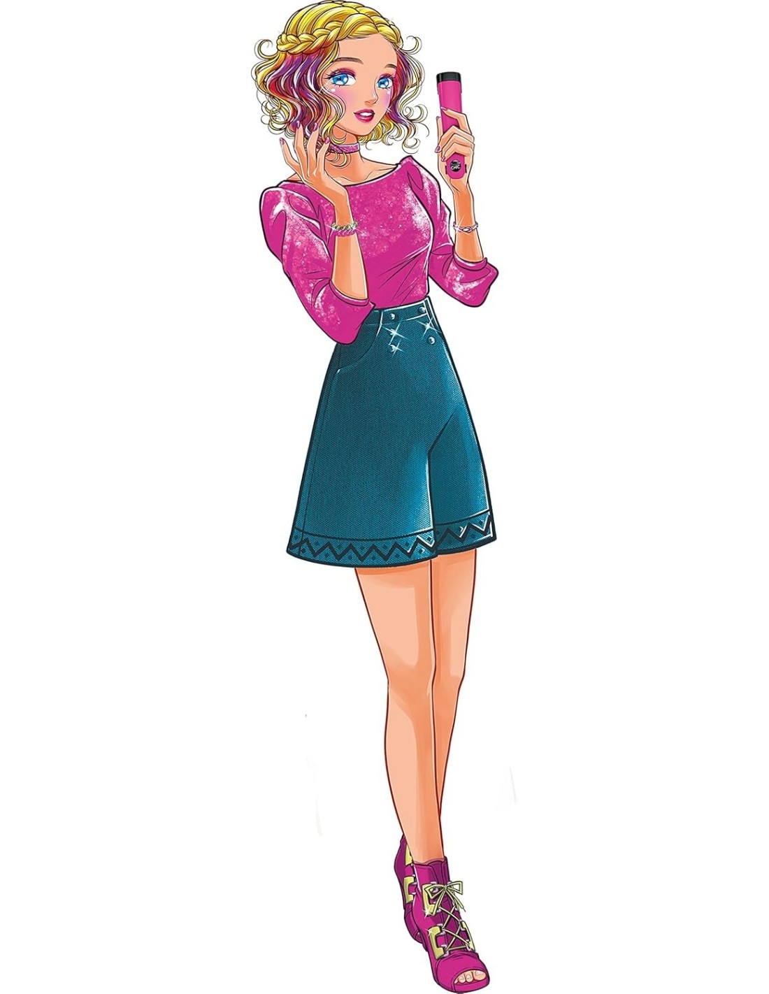 GIOCHI GIRL: vendita online Clementoni Crazy Chic Trendy Hairstyle Kit Acconciature con Piastra e Perline dai 6 Anni in offerta