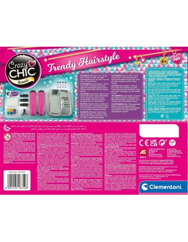 GIOCHI GIRL: vendita online Clementoni Crazy Chic Trendy Hairstyle Kit Acconciature con Piastra e Perline dai 6 Anni in offerta