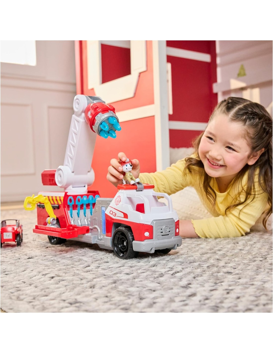 GIOCATTOLO PUBBLICIZZATO: vendita online PAW Patrol Camion dei Pompieri Caricamento Rapido con Marshall, Suoni, Luci e Mini V...