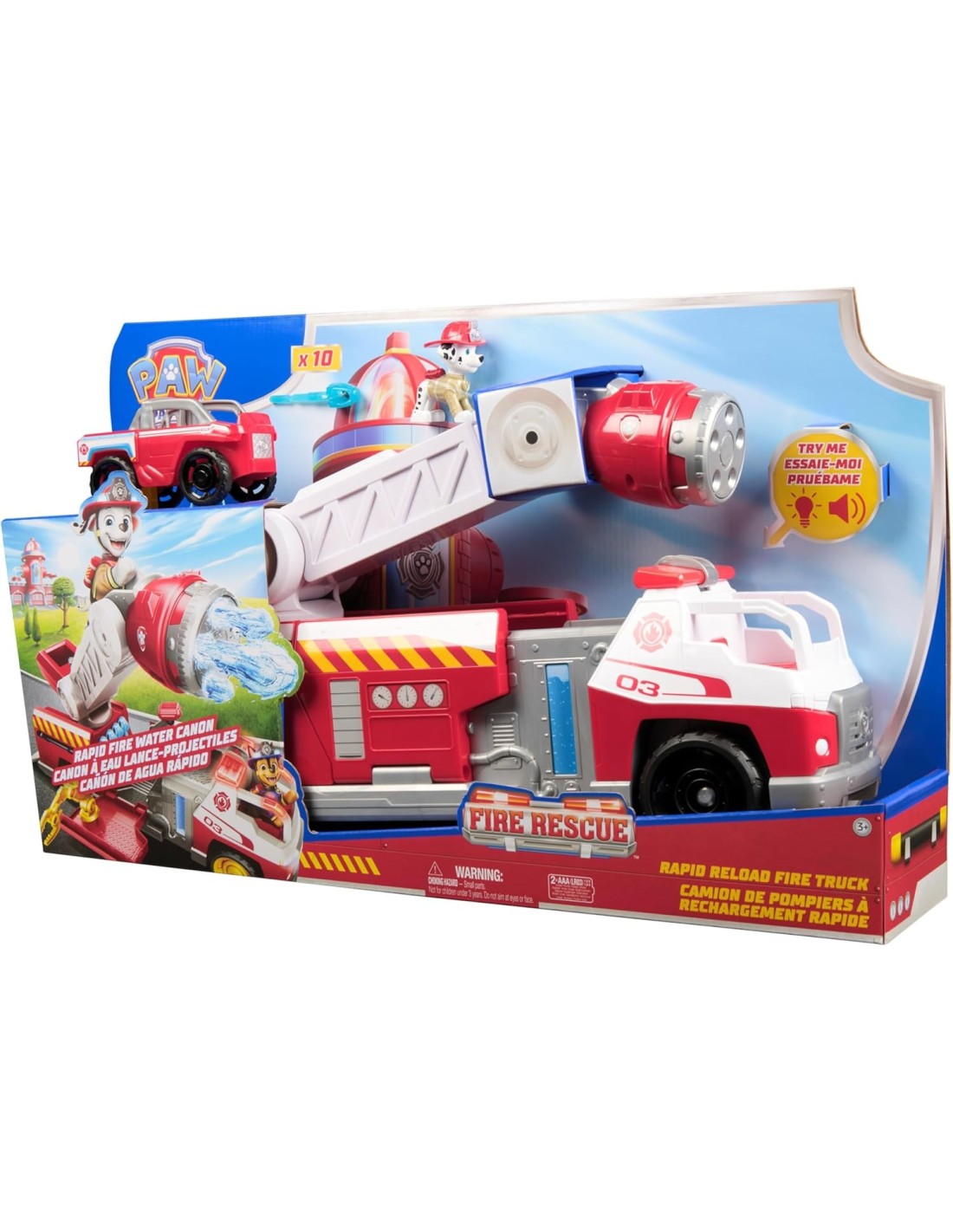 GIOCATTOLO PUBBLICIZZATO: vendita online PAW Patrol Camion dei Pompieri Caricamento Rapido con Marshall, Suoni, Luci e Mini V...