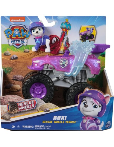 GIOCATTOLO PUBBLICIZZATO: vendita online PAW Patrol Rescue Wheels Monster Truck di Roxi con Ariete Trasformabile e Personaggi...