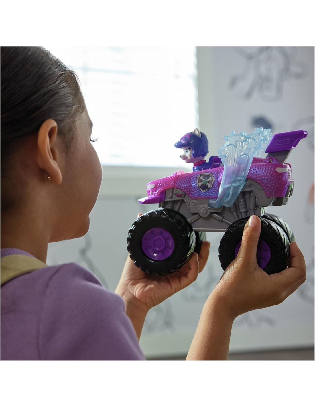 GIOCATTOLO PUBBLICIZZATO: vendita online PAW Patrol Rescue Wheels Monster Truck di Roxi con Ariete Trasformabile e Personaggi...