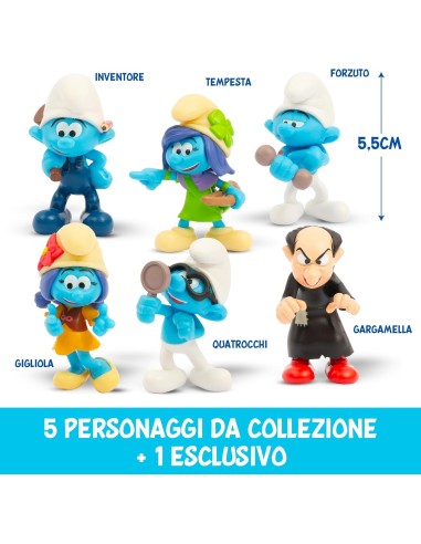 GIOCATTOLO PUBBLICIZZATO: vendita online Set 6 Personaggi Puffi da 5,5 cm con Gargamella Esclusivo Ispirati al Nuovo Film in ...