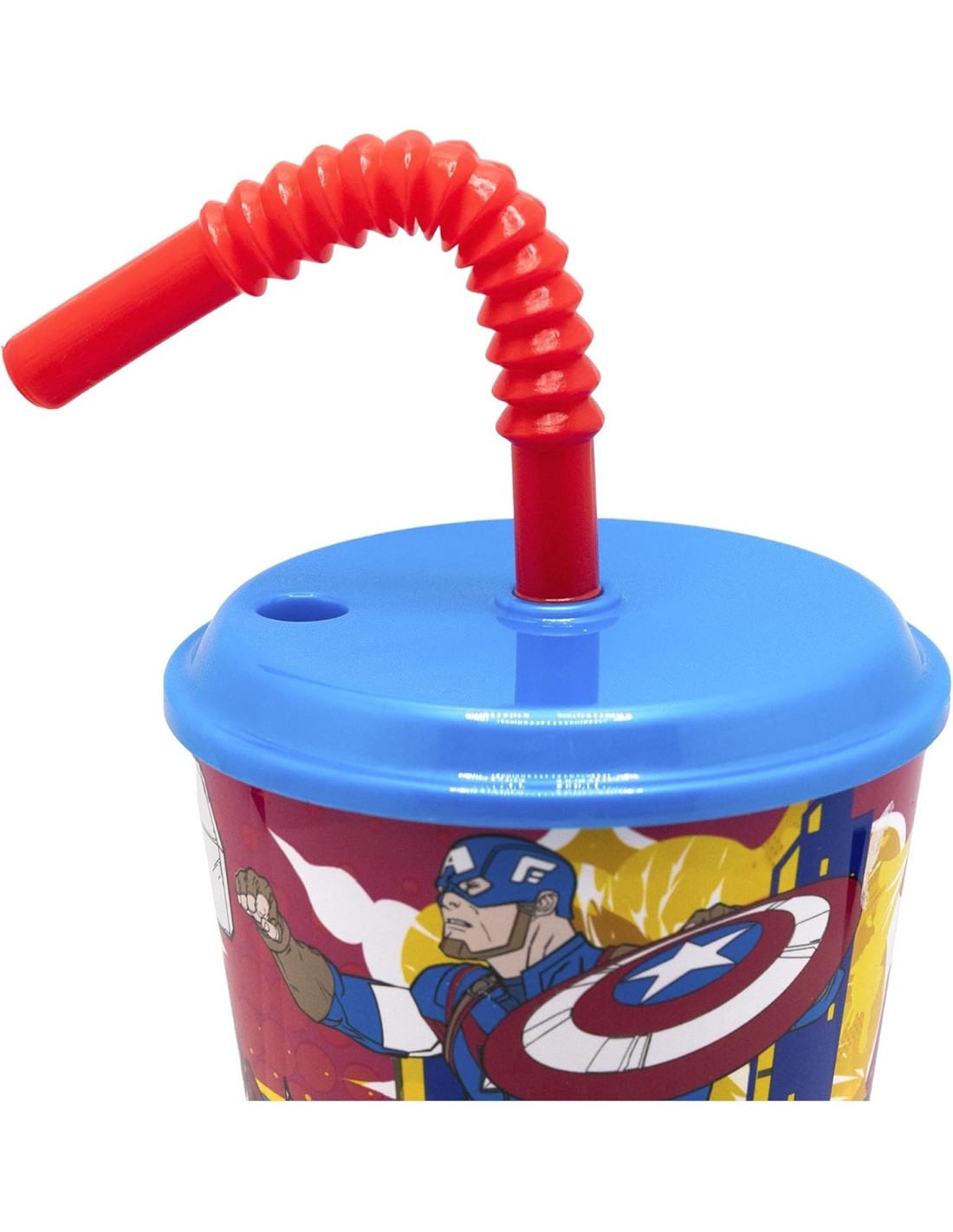 bicchiere avengers con cannuccia 430ml bambini shopincasa.it