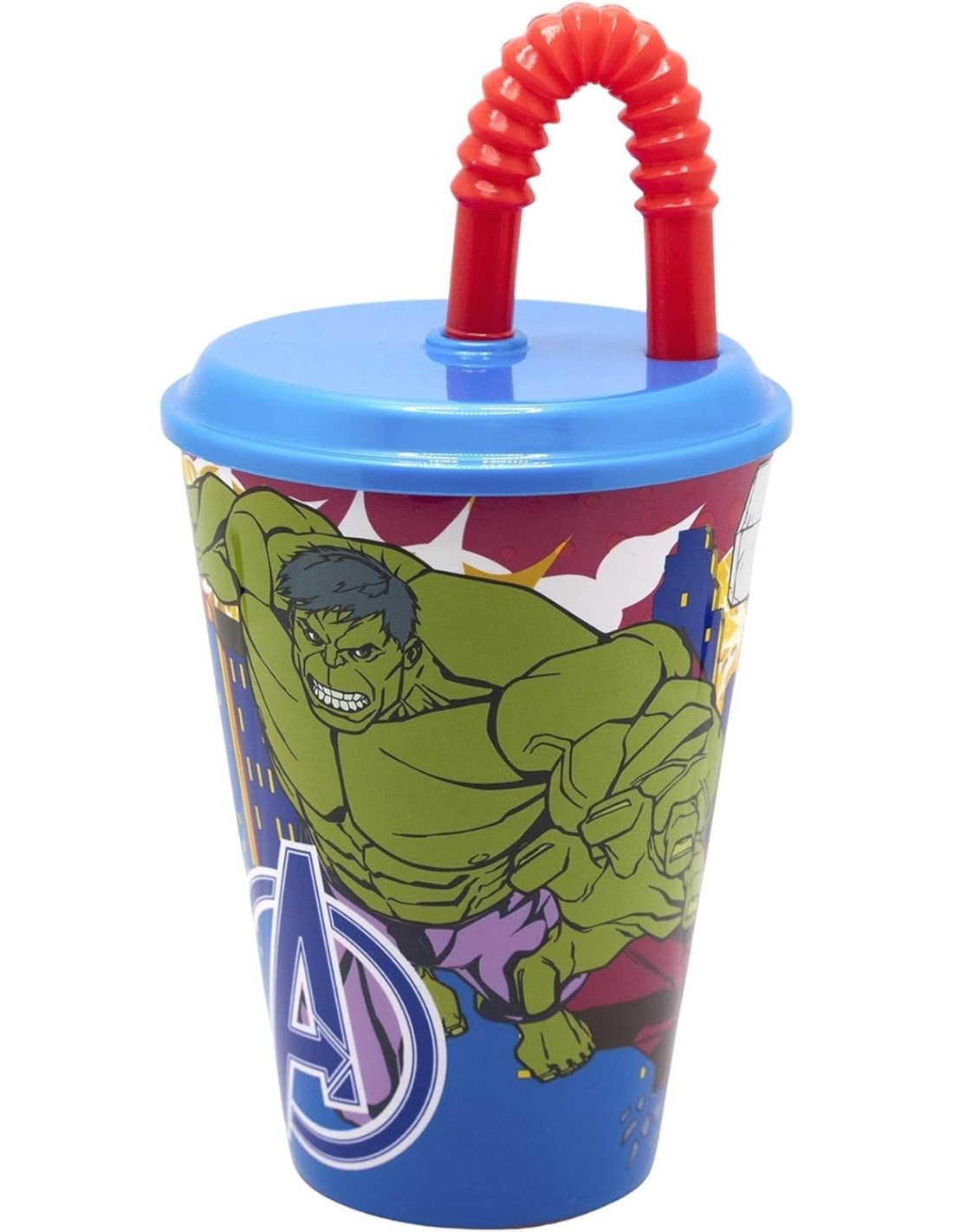 bicchiere avengers con cannuccia 430ml bambini shopincasa.it
