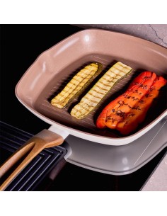 BISTECCHIERE: vendita online Grill Quadra 28x28 cm Tognana Sintonia in Alluminio Riciclato – Antiaderente PFAS Free, per Indu...
