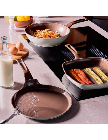 BISTECCHIERE: vendita online Grill Quadra 28x28 cm Tognana Sintonia in Alluminio Riciclato – Antiaderente PFAS Free, per Indu...