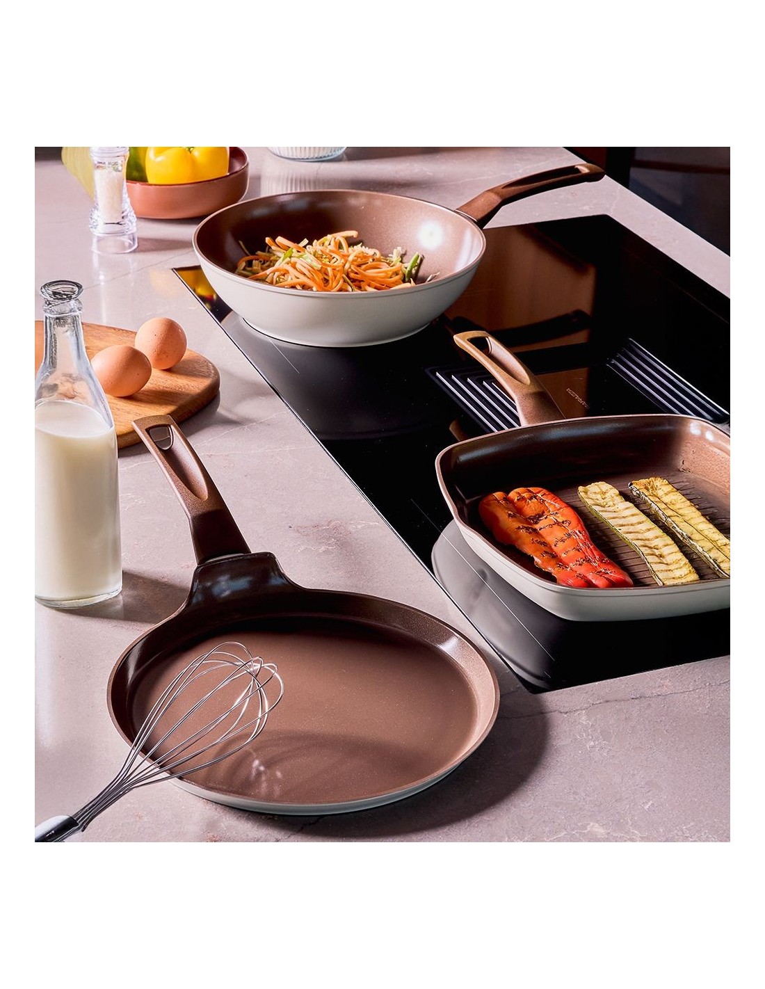 BISTECCHIERE: vendita online Grill Quadra 28x28 cm Tognana Sintonia in Alluminio Riciclato – Antiaderente PFAS Free, per Indu...