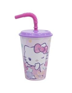 Bicchiere Hello Kitty 430ml con Cannuccia e Coperchio | Shop in Casa 2