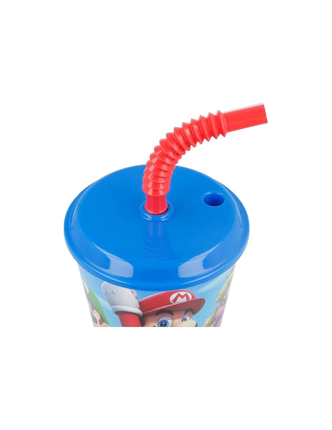 bicchiere supermario 430ml con cannuccia bambini shopincasa.it