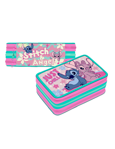ASTUCCIO STITCH 3 ZIP PREMIUM COMPLETO SCUOLA | Shop in Casa