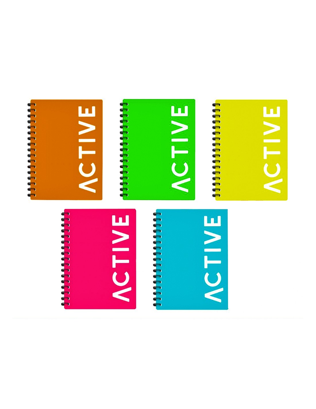 Quaderno a righe fluo spiralato Active – colori assortiti – shopincasa.it