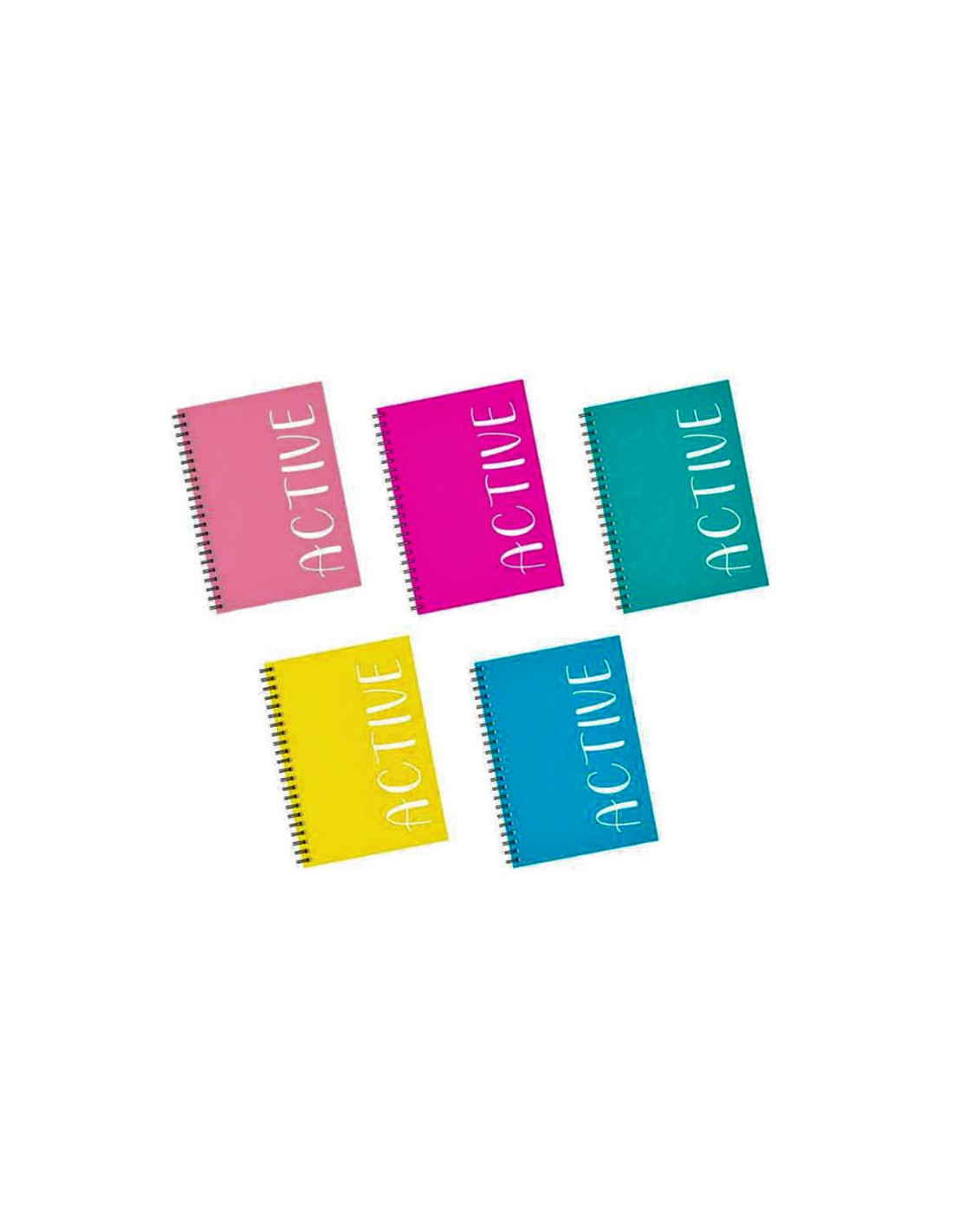 Quaderno quadretti fluo spiralato Active – colori assortiti – shopincasa.it
