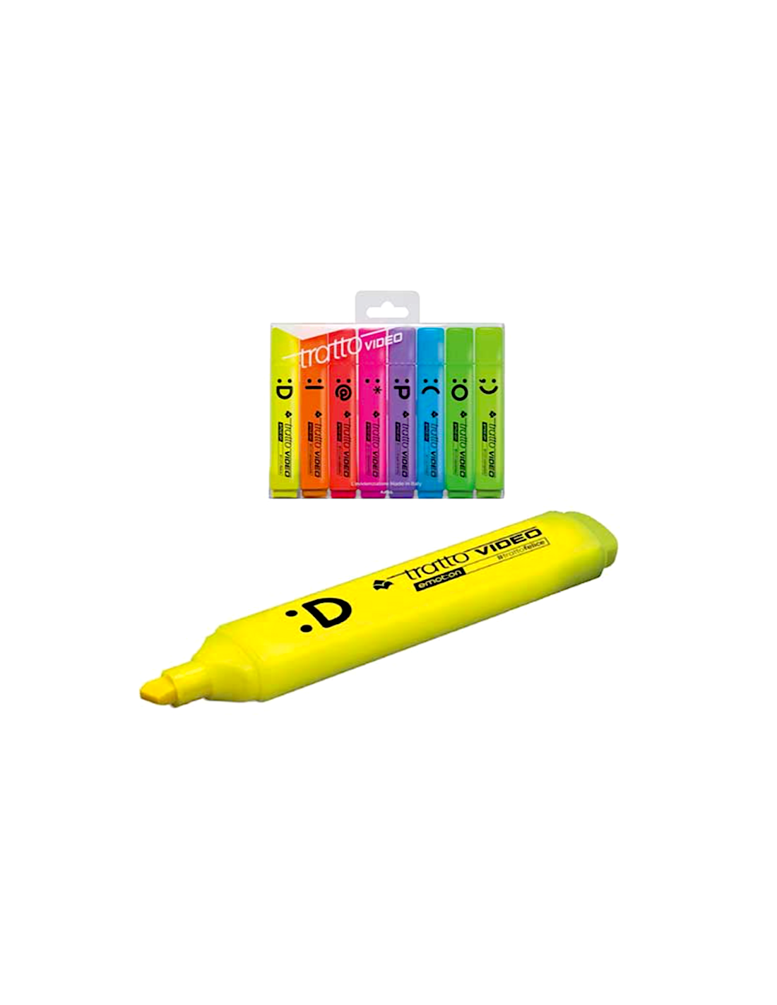 Evidenziatori Emotion Tratto Video, Conf. 8 Pezzi, Colori Fluorescenti | Shop in Casa