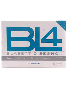 Album da disegno liscio riquadrato 24x33 cm, 20 fogli, per disegni creativi.