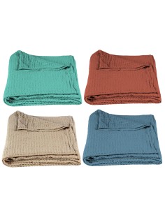 COPRILETTO NIDO D'APE MATRIMONIALE 250X250CM ASSORTITO COTONE